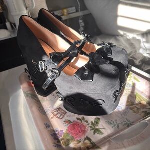 Kawai Mary Jane Heels with Bow Detail